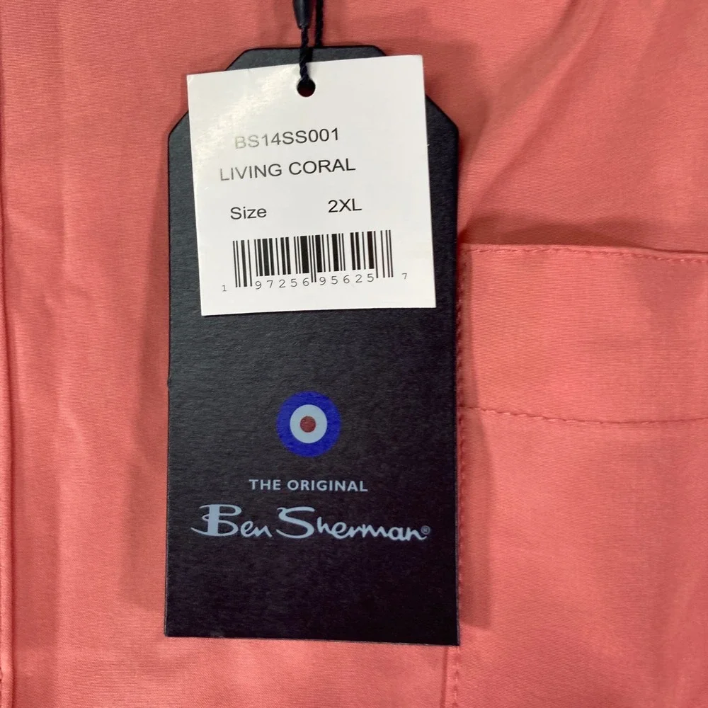 Ben Sherman‎ Mens 2XL Swim Trunks Coral NWT Drawstring Beach Shorts
